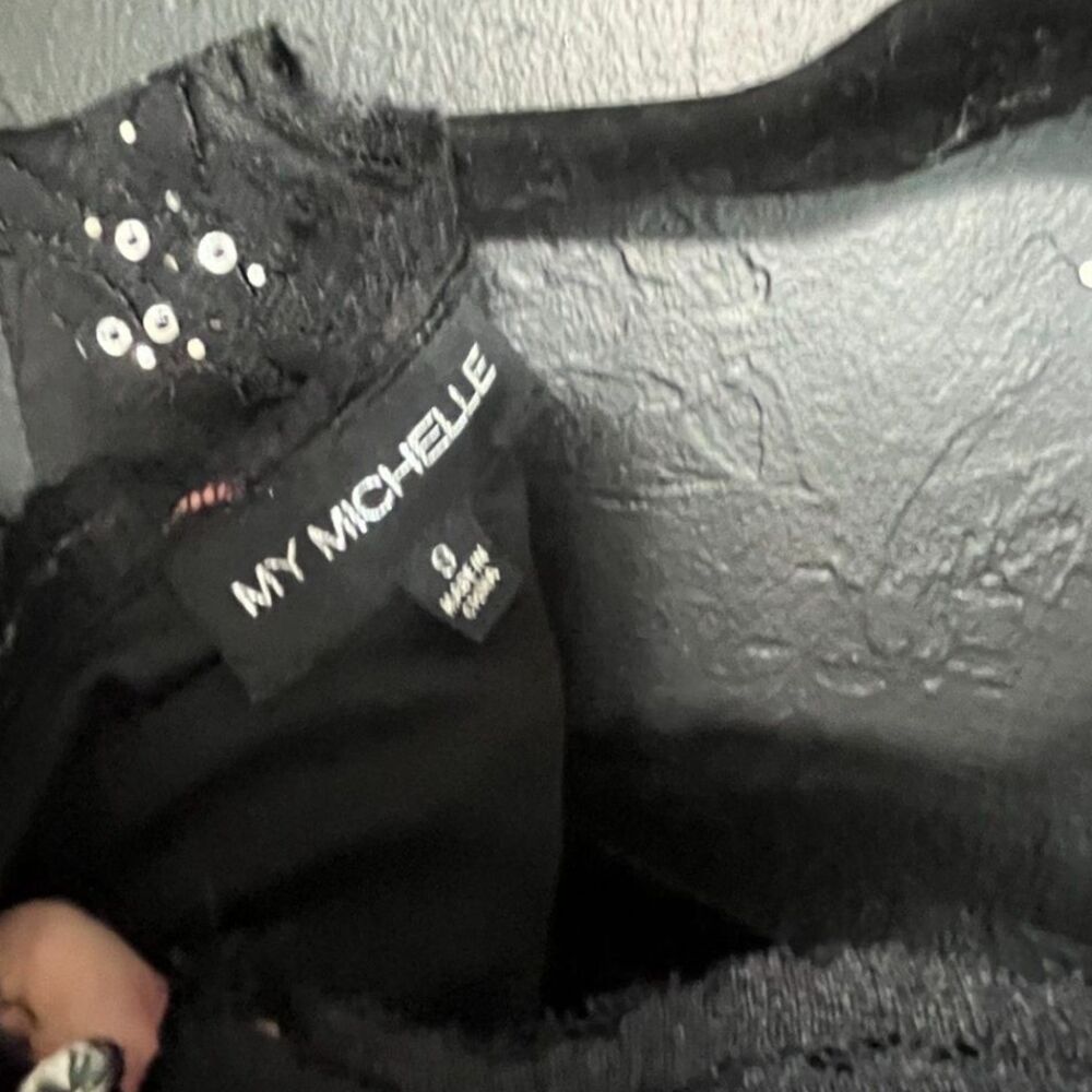 My Michelle Black Sequin Gown – NWT Size 9 - Picture 6 of 15